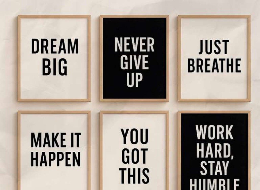 Bold typography motivational poster wall art